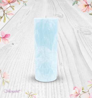 Svíčka Válec 3 (20 cm) – Azurová / Litsea Cubeba / Květinka